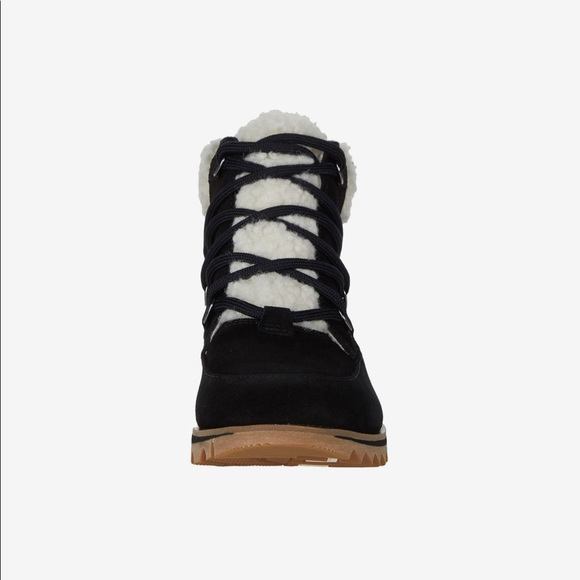 SOREL HARLOW LACE COZY WATERPROOF BLACK SOLE BOOTIE: - Picture 7 of 8
